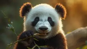 Baby Panda Eating Bamboo