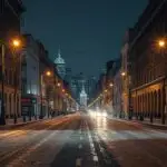 Berlin City Street Winter Mood