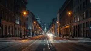 Berlin City Street Winter Mood