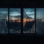 Broken Window with Evening Light