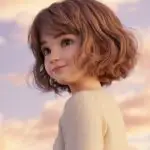 Calm Anime Girl Soft Light and Brown Short Hair