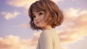 Calm Anime Girl Soft Light and Brown Short Hair