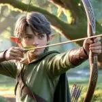 Calm Focus Fantasy RPG Forest Elf Archer Boy