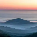 Calm Ocean Horizon Soft Pink Pastel Sunset