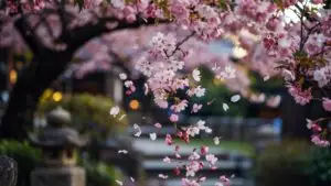 Cherry Blossom Petals Falling in Slow Motion