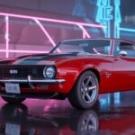 Chevrolet Camaro SS Red Retro Style