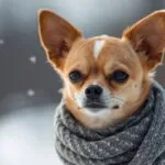 Chihuahua Wearing a Scarf Winter