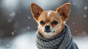Chihuahua Wearing a Scarf Winter
