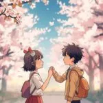 Childhood Friends Promise Scene Sakura Blossoms