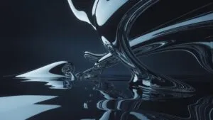 Chrome Liquid Metal Forming Surreal Shapes