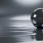 Chrome Sphere Reflections Over Liquid Floor