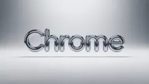 Chrome Text Logo Effect 90s Internet Browser Aesthetic