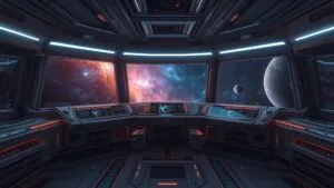 Cinematic Spaceship Bridge Control Panel