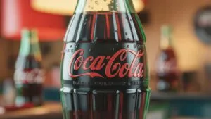 Classic Coca-Cola Bottle Retro Branding Close Up