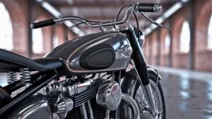 Classic Motorcycle Retro Chrome Detail Close Up