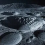 Close-Up of Moon Surface Craters