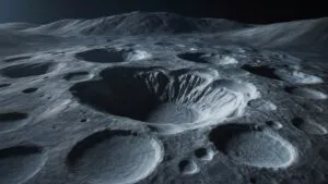 Close-Up of Moon Surface Craters