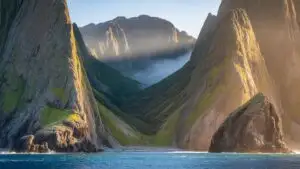 Coastal Cliffs With Deep Blue Ocean