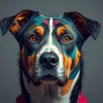 Colorful Abstract Dog Portrait