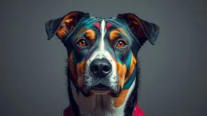 Colorful Abstract Dog Portrait