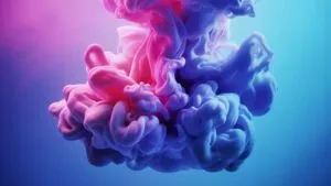 Colorful Ink Clouds Dispersing Underwater