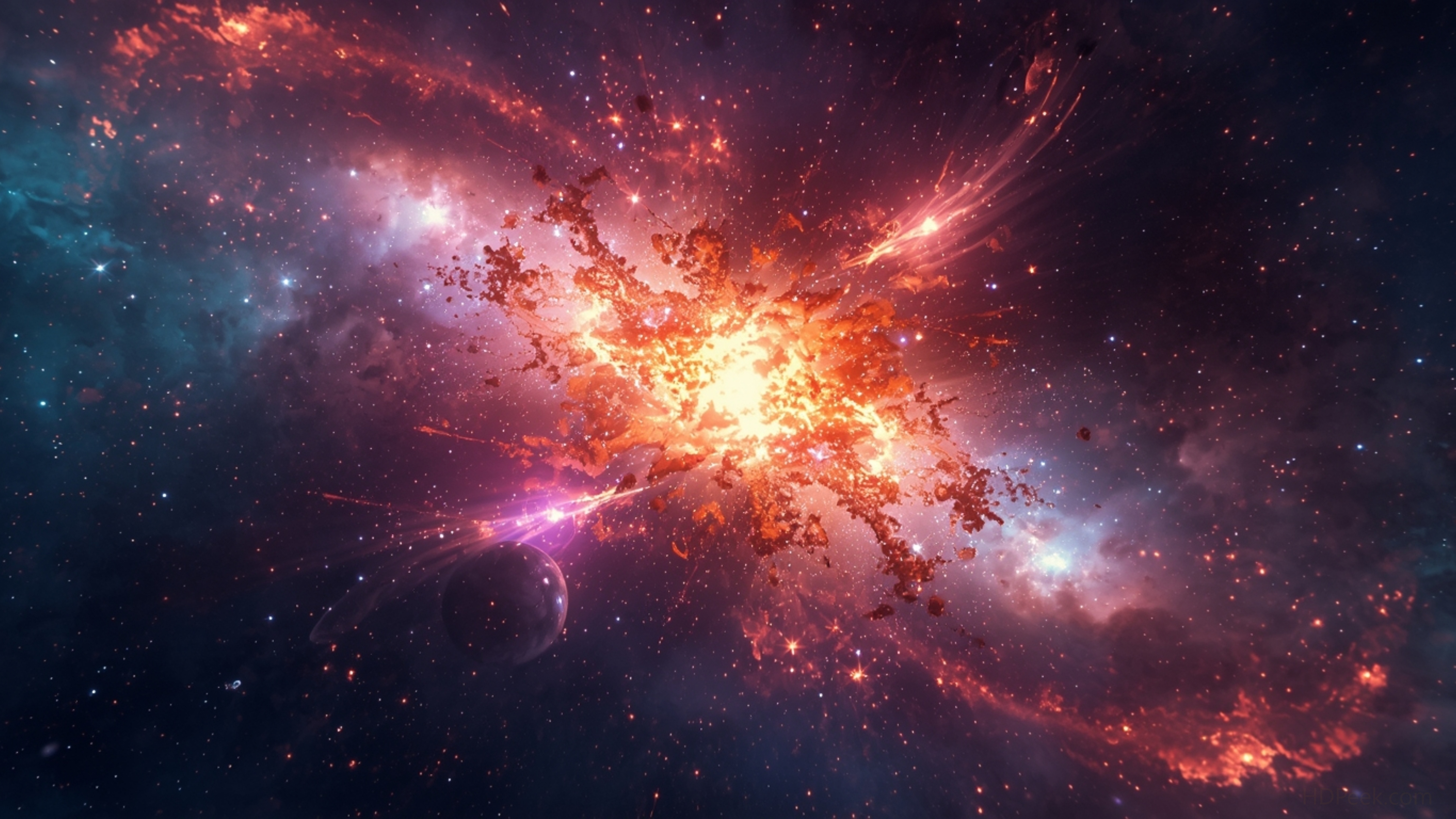 🚀 Colorful Supernova Explosion Abstract Glow 4K Wallpaper