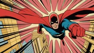 Comic Book Panel Retro Action Scene Dramatic Lines
