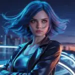 Cool Anime Girl With Blue Hair