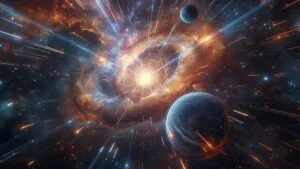 Cosmic Ray Particle Shower Abstract Art