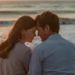 Couple Watching Waves Together on a Quiet Shore