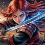 Crimson-Haired Cute Samurai Girl