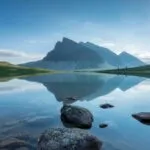 Crystal Clear Lake With Mountain Reflection
