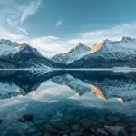 Crystal Lake Reflecting Snowy Peaks