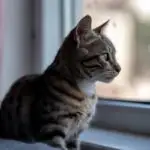 Cute Cat Silhouette in Soft Window Light
