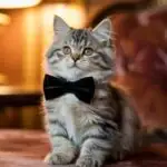 Cute Cat Wearing a Small Bowtie