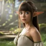 Cute Elf Girl In Forest