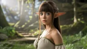Cute Elf Girl In Forest