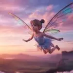 Cute Fairy Girl Flying