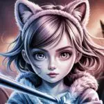 Cute Manga Girl With Cat Ears Headband