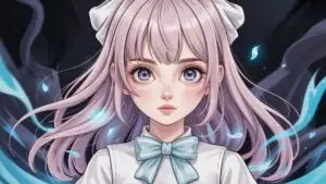 Cute Manga Girl With Soft Pastel Glow