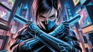 Cyber City Neon Ninja Girl