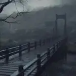 Dark Bridge With Mist Rising