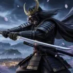 Dark Samurai Warrior With Katana