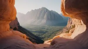 Deep Canyon With Warm Orange Light