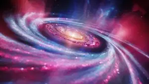 Deep Space Tone: Star Formation in Blue Pink Galaxy Swirl