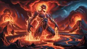Demon Rising From Lava Pool