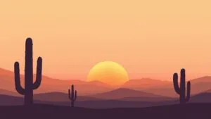 Desert Cactus Silhouette Design