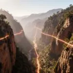 Desert Canyon Slot Abstract Light Lines Geometry