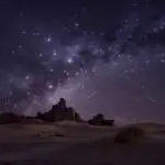 Desert Night Sky Filled With Bright Stars