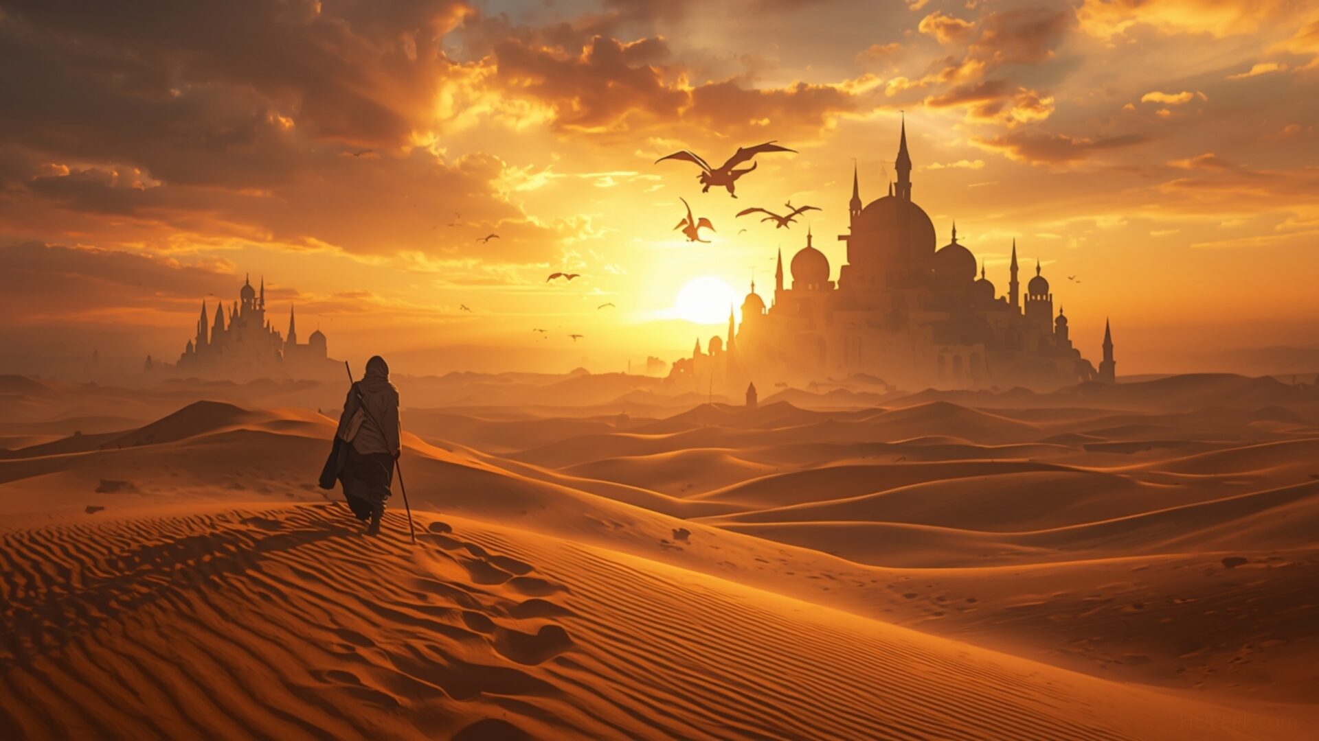desert nomad sand dunes journey wallpaper, fantasy, desert, dunes, journey, nomad, survival, tribal, desktop, mobile, background